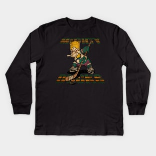 RETRO MIGHTY DUCKS FIGHT Kids Long Sleeve T-Shirt